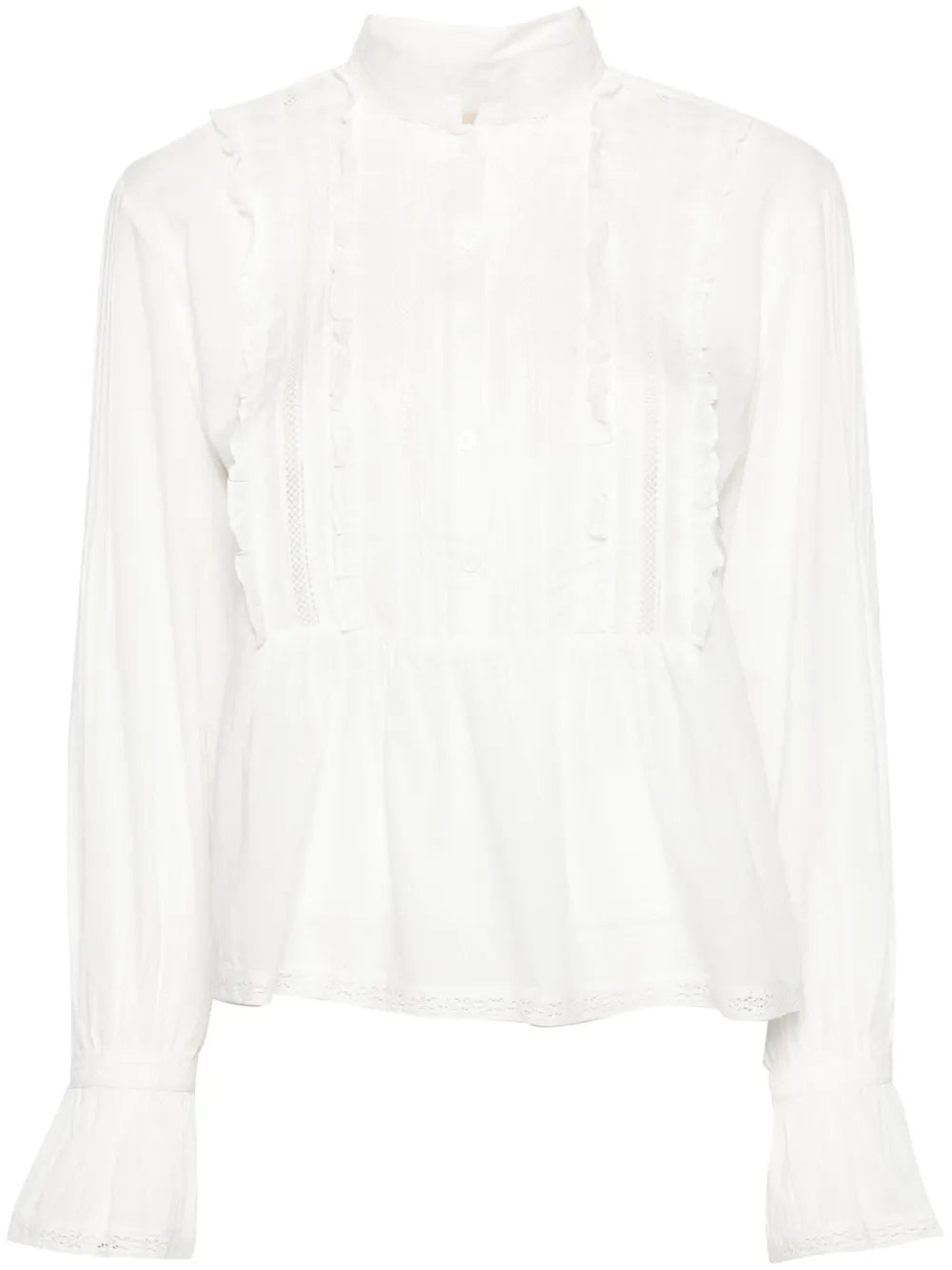 Ruffle-Detail Cotton Shirt