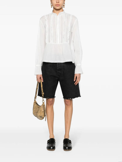 Ruffle-Detail Cotton Shirt