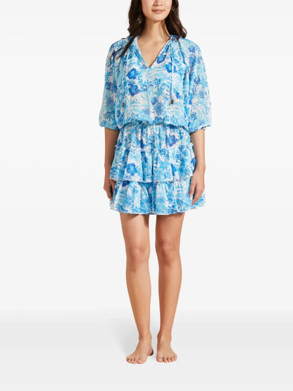 Floral-Print Short Dress