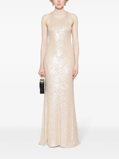 Racerback Sequined Gown