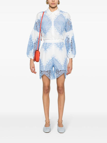 Layla Lace-Embroidered Shorts