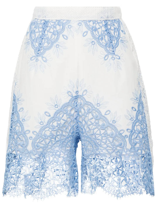 Layla Lace-Embroidered Shorts