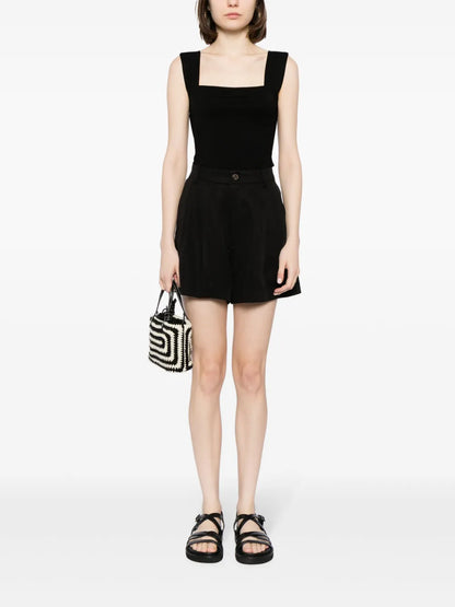 High-Rise Lyocell Shorts