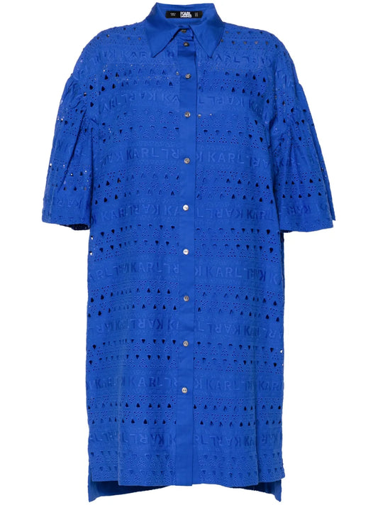 Embroidered-Design Shirt Dress
