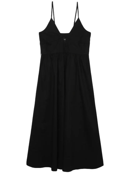 Miranda Tie-Detail Cotton Midi Dress