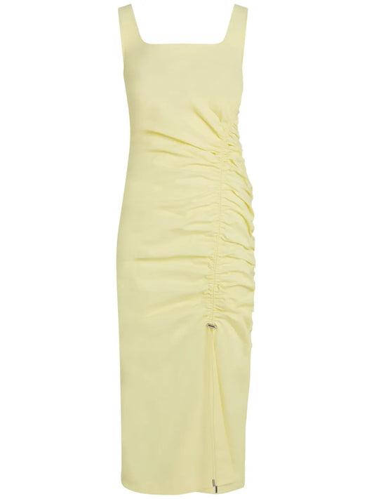 Draped Stretch-Cotton Dress