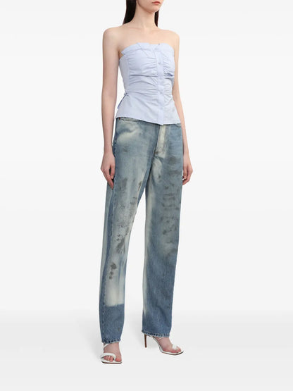 Button-Up Strapless Top