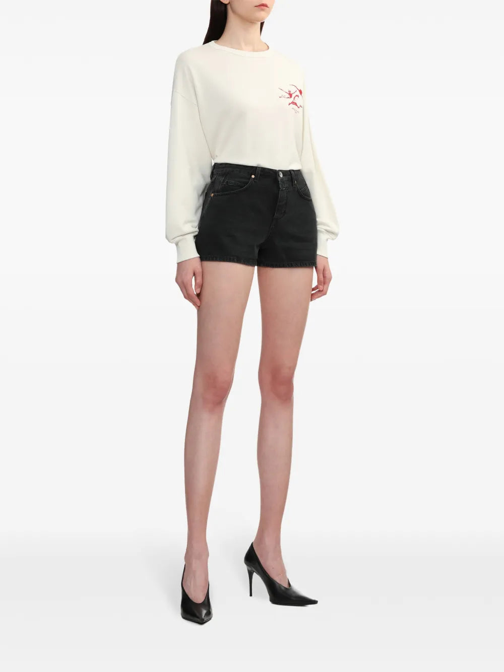 Mid-Rise Denim Shorts