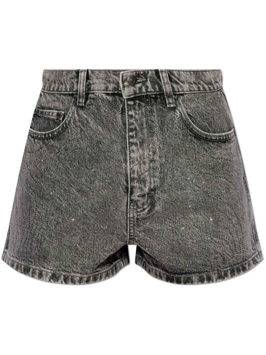 Acid-Wash Denim Shorts