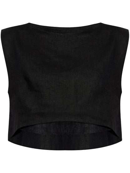 Martina Linen Crop Top