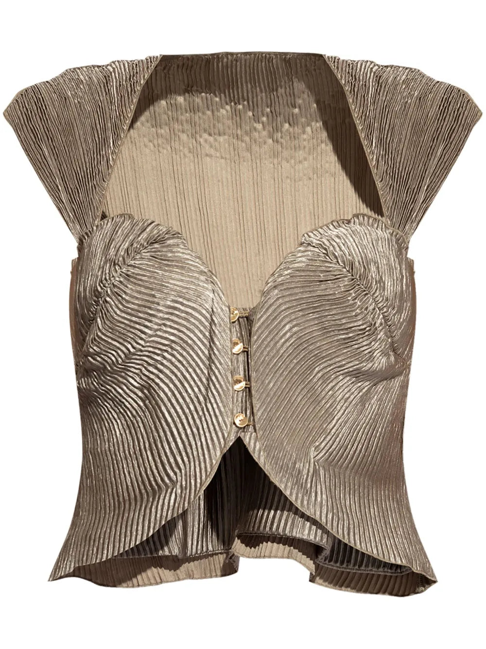 Milli Sweetheart-Neck Pleated Top