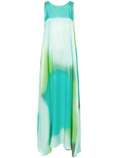 Elena Abstract-Pattern Silk Dress