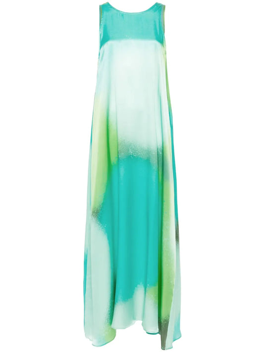 Elena Abstract-Pattern Silk Dress