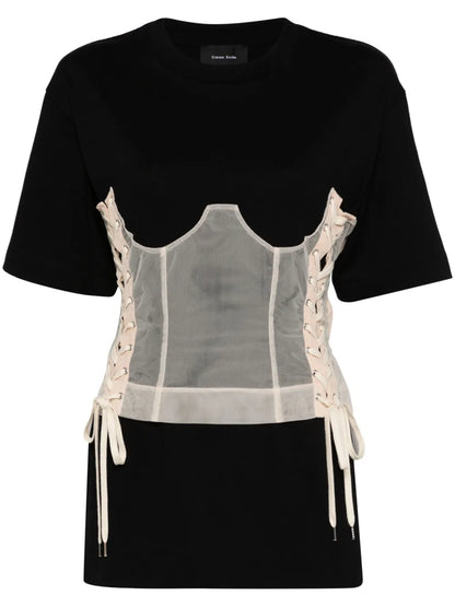 Corset-Insert Short-Sleeve T-Shirt