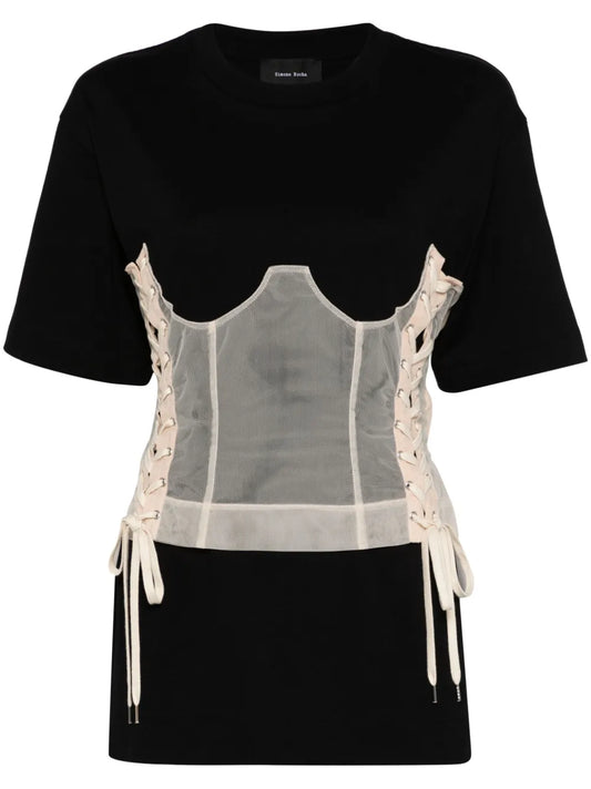 Corset-Insert Short-Sleeve T-Shirt