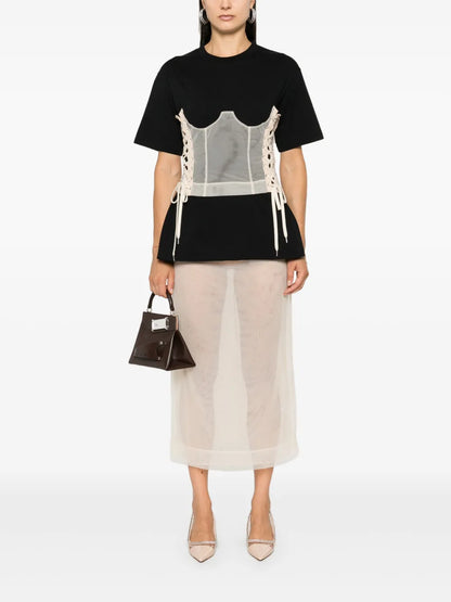 Corset-Insert Short-Sleeve T-Shirt