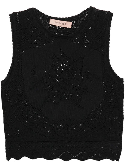 Crochet-Knit Crop Top