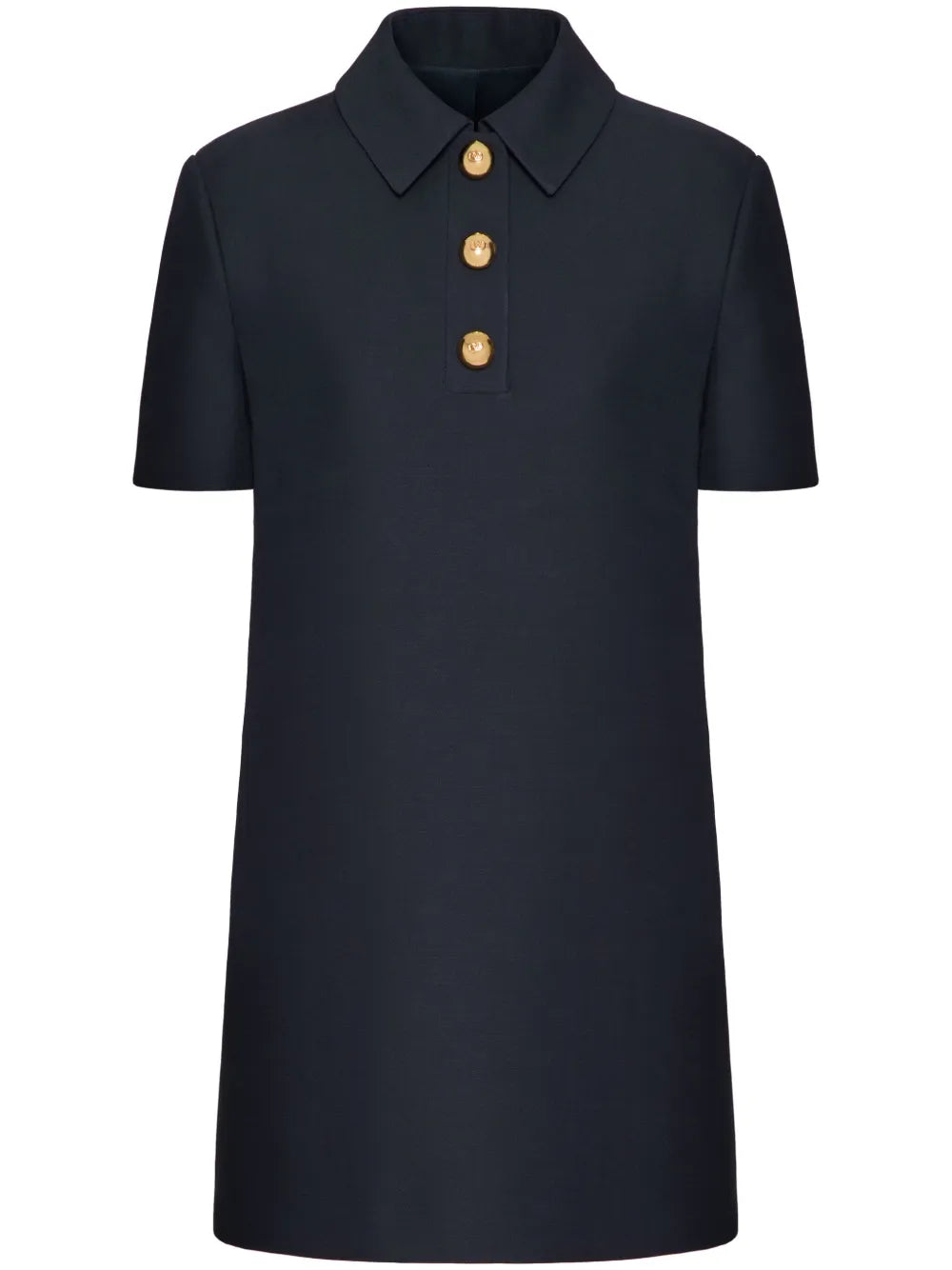Short-Sleeve Polo-Collar Minidress