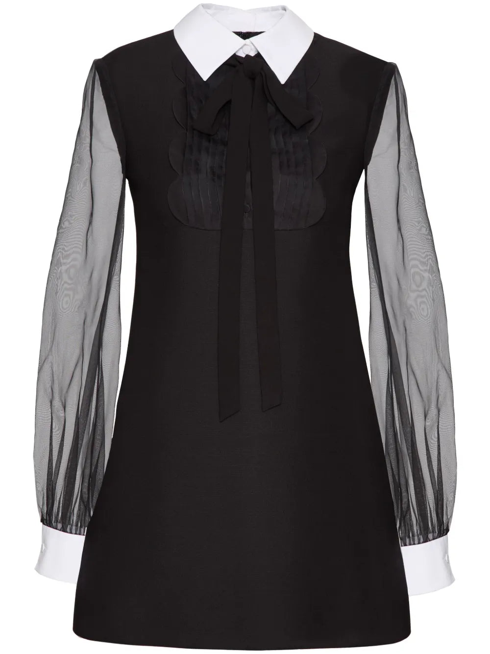 Sheer Sleeves Silk Dress