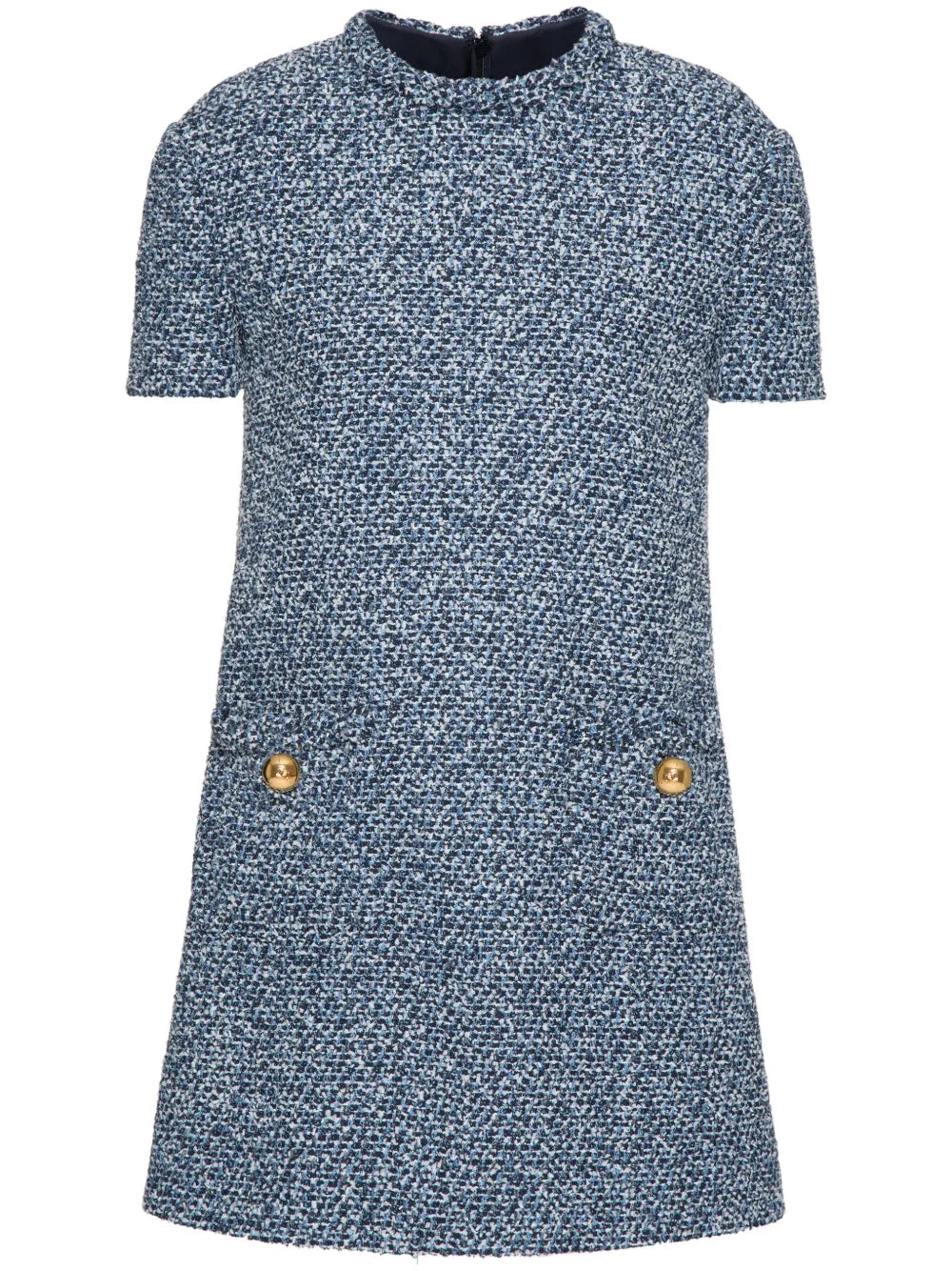 Short-Sleeve Tweed Minidress
