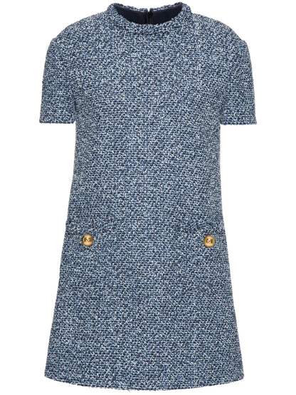 Short-Sleeve Tweed Minidress