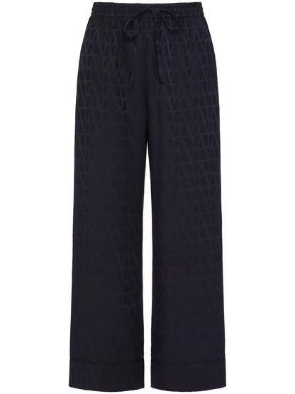 Optical V Silk Trousers