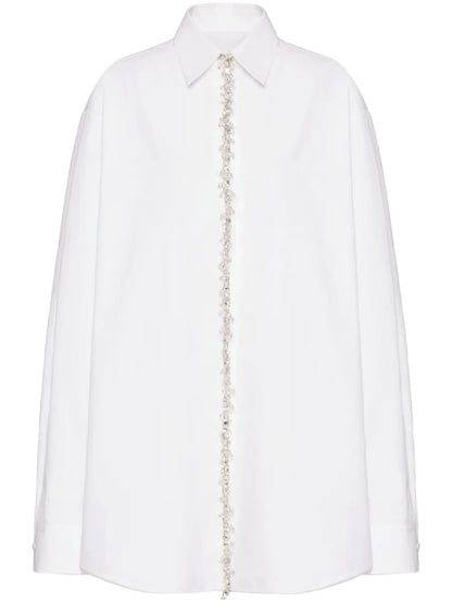 Crystal-Embellished Silk Shirt