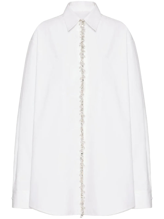Crystal-Embellished Silk Shirt