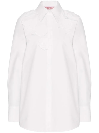 Floral-Appliqué Shirt