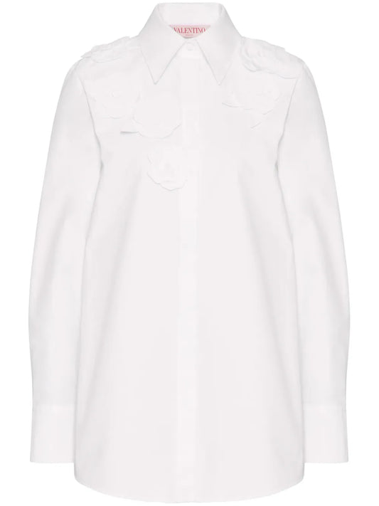 Floral-Appliqué Shirt
