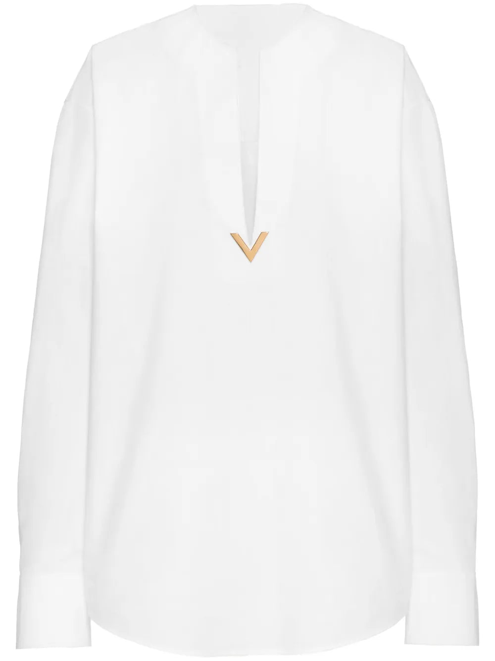 V Gold Poplin Top