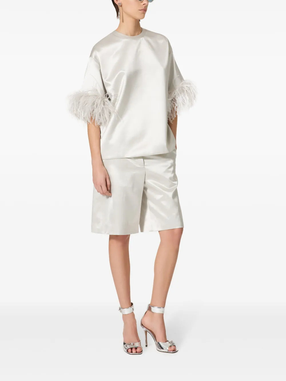 Satin-Finish Knee-Length Shorts