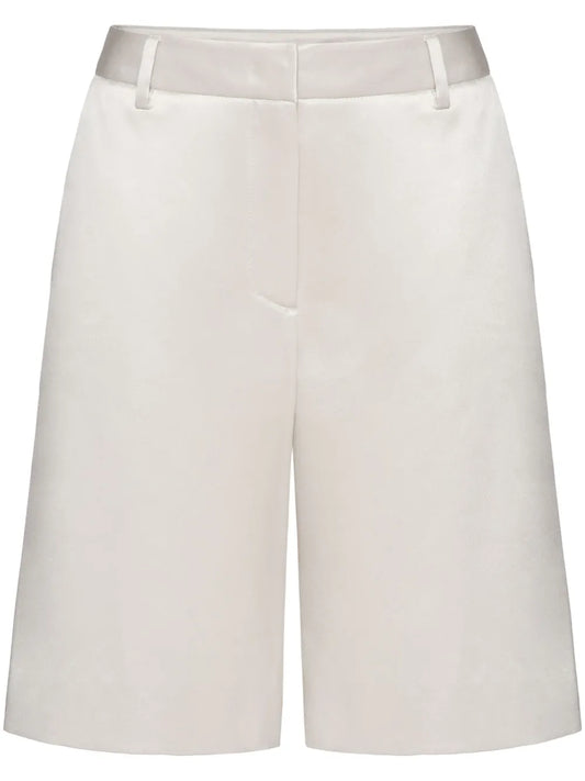 Satin-Finish Knee-Length Shorts
