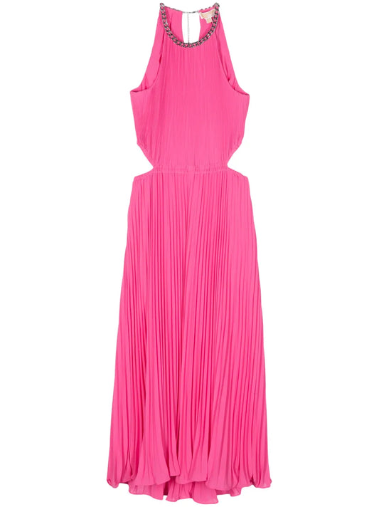 Plissé Midi Dress