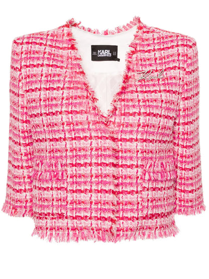 Logo-Pin Bouclé Jacket
