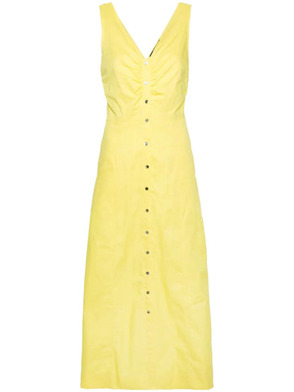 V-Neck Cotton Maxi Dress