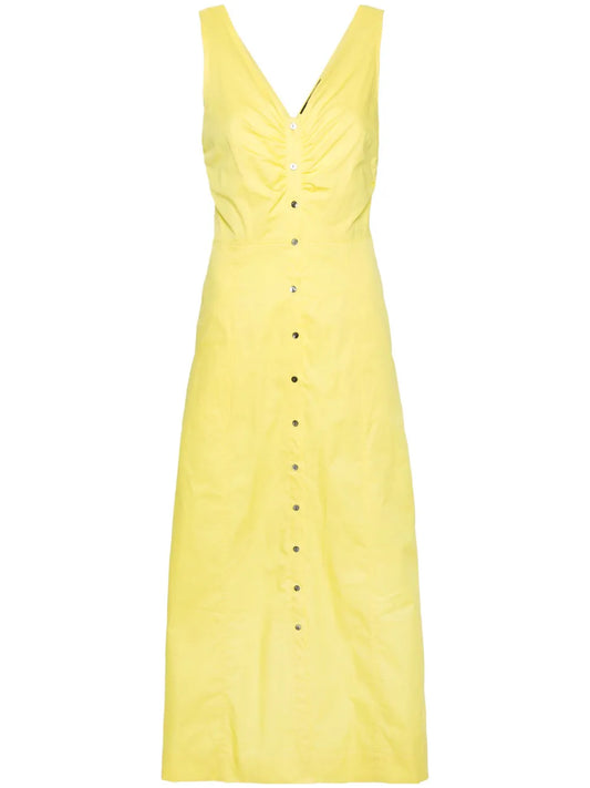 V-Neck Cotton Maxi Dress