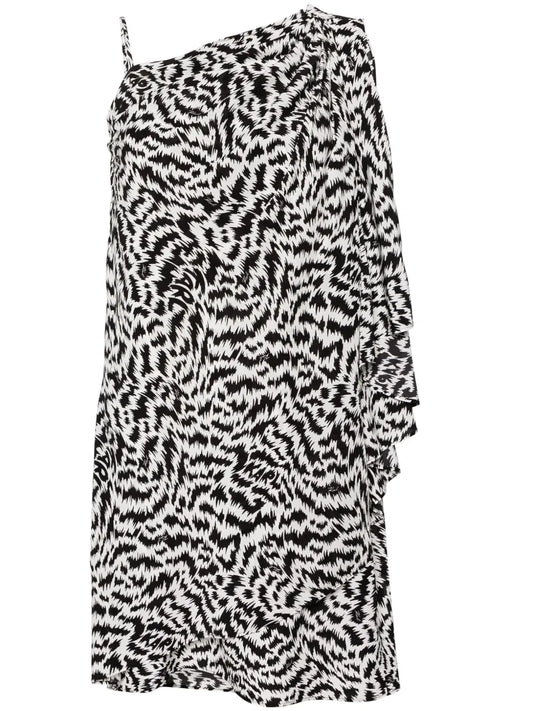 Elektrika-Print Draped Minidress