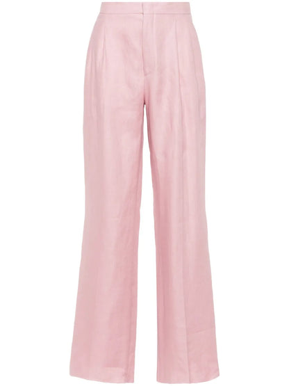 Pressed-Crease Straight-Leg Trousers