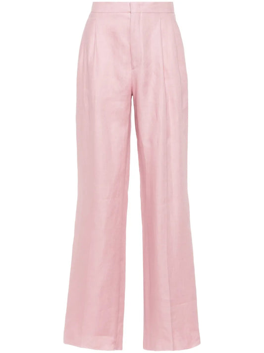 Pressed-Crease Straight-Leg Trousers