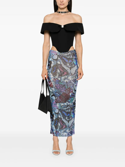 The Blue Butterfly Pencil Skirt