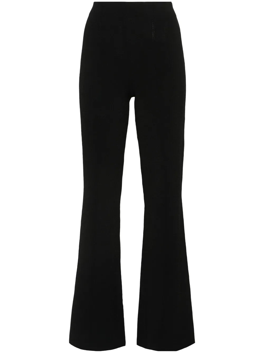Exposed-Seam Detail Flared Trousers