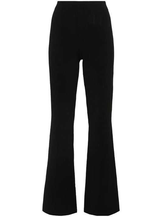 Exposed-Seam Detail Flared Trousers