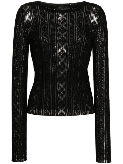 Pointelle-Knit Cotton Jumper