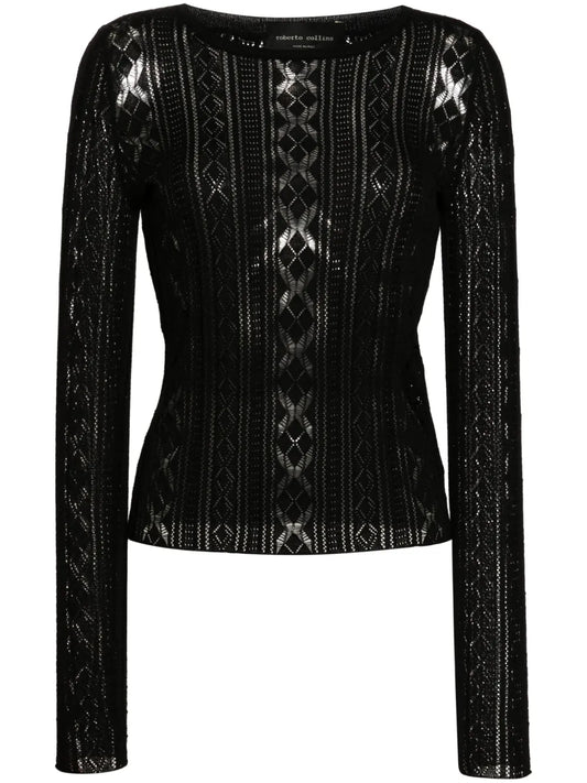 Pointelle-Knit Cotton Jumper