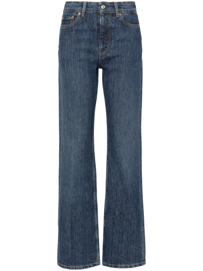 Linear Cut Straight-Leg Jeans