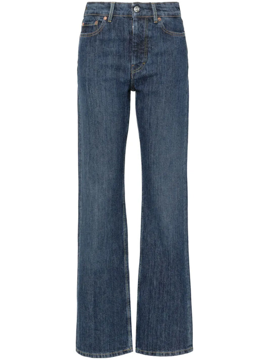 Linear Cut Straight-Leg Jeans