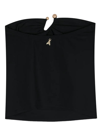 Gathered Ring-Detail Bandeau Top