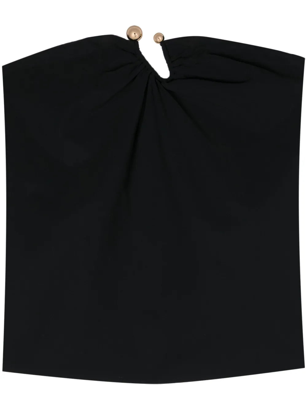Gathered Ring-Detail Bandeau Top