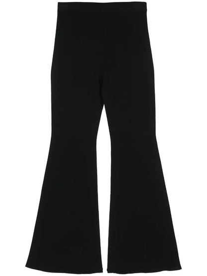 Ribbed-Knit Flared Trousers